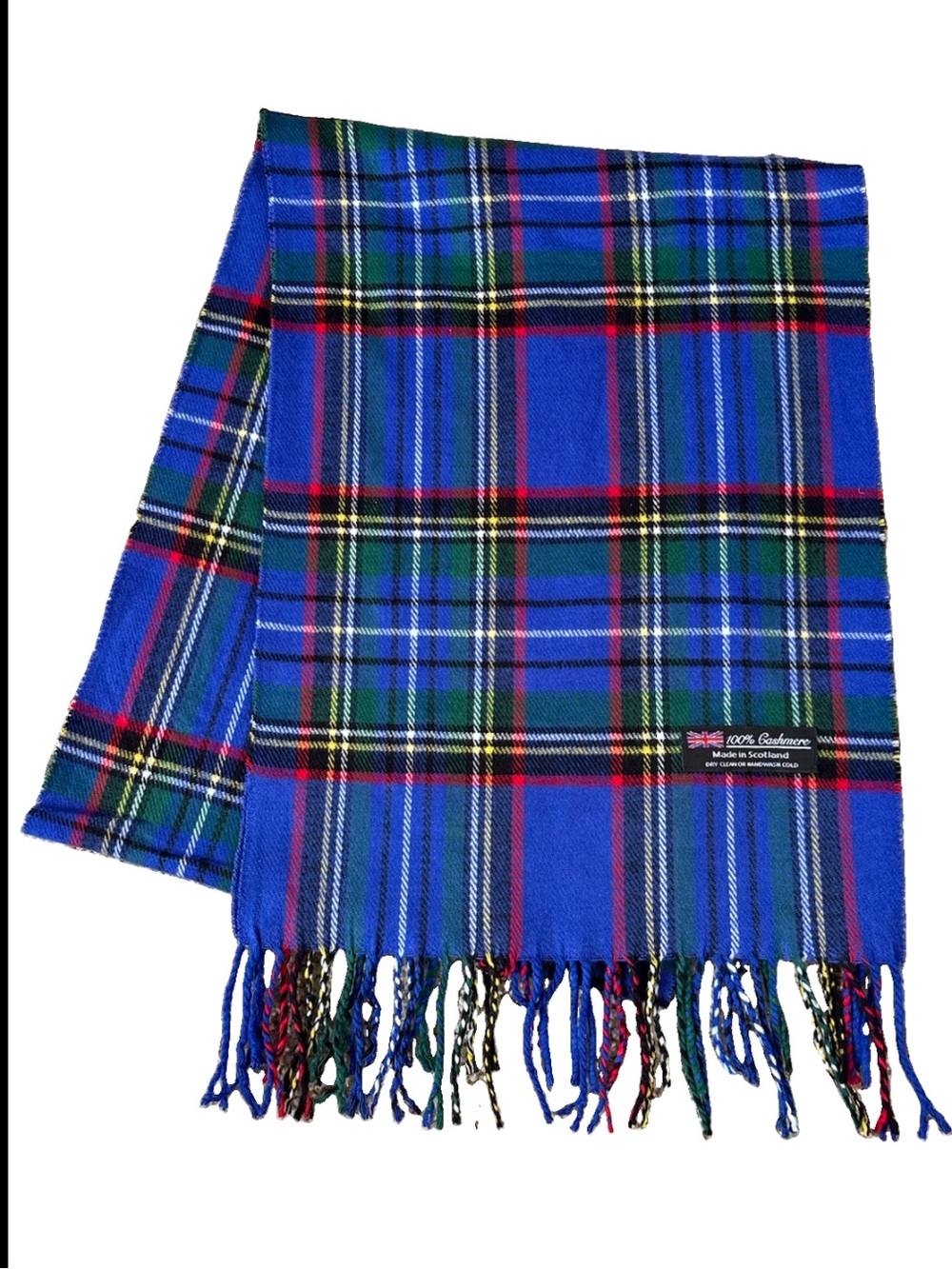Blue Tartan Cashmere Scarf - Classic Plaid